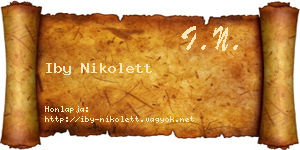 Iby Nikolett névjegykártya